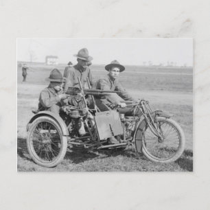 Motorcycle Machine Gun Postcard