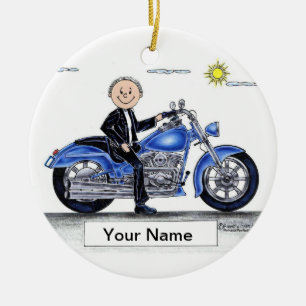 Motorcycle - Male Ceramic Tree Decoration