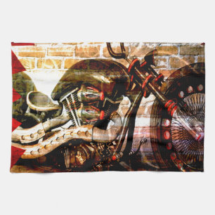 Motorcycle Mania Tea Towel