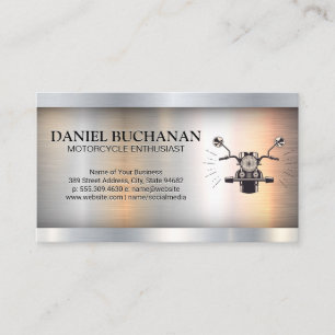 Motorcycle Metallic Industrial Business Card