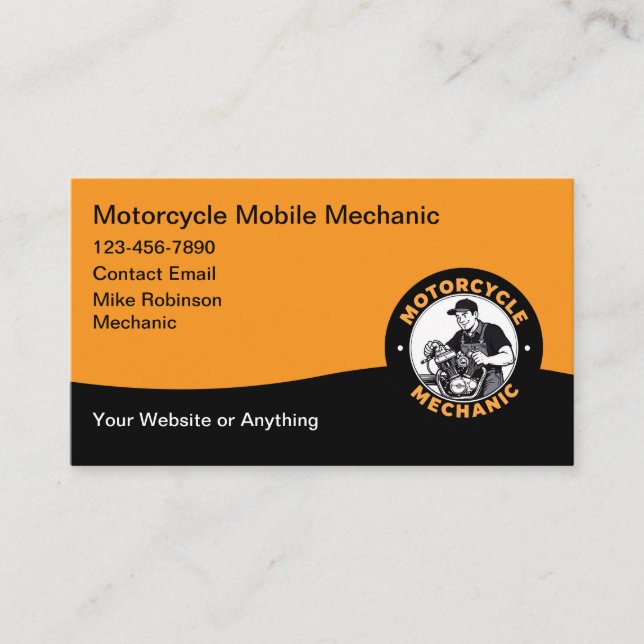 Motorcycle Mobile Mechanic Business Card (Front)