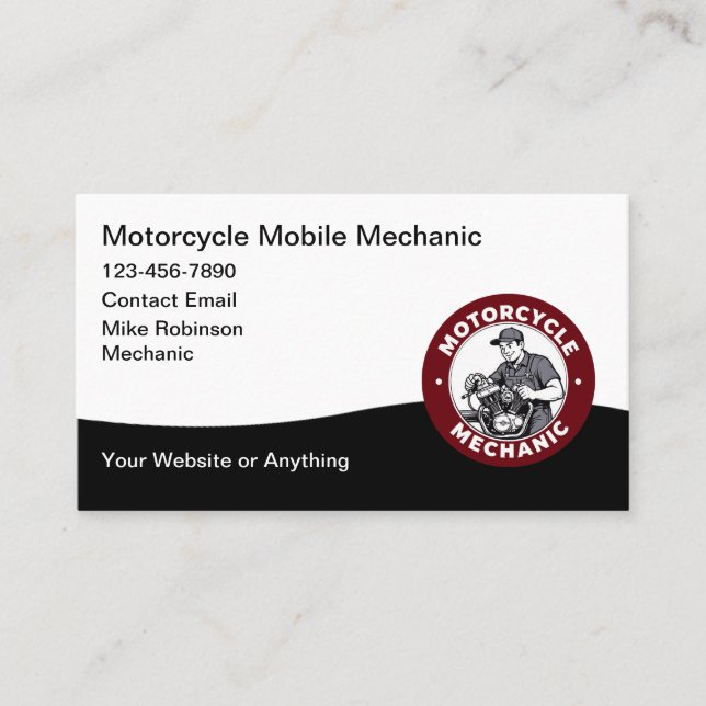 Motorcycle Mobile Mechanic Business Card (Front)