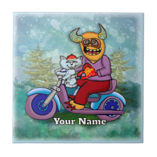 Motorcycle Monster Ceramic Tile
