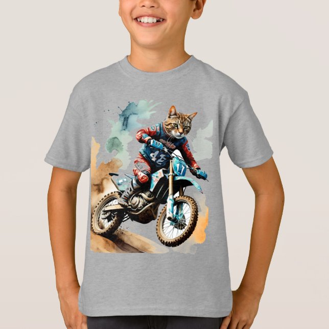 Motorcycle Motocross Bike Biking Cycle T-Shirt (Front)