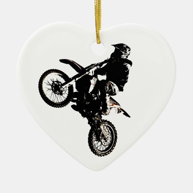 Motorcycle Motocross Ceramic Ornament (Front)