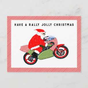 Motorcycle Motocross Christmas Holiday Postcard