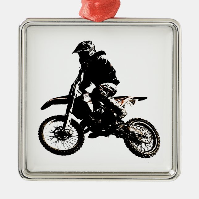 Motorcycle Motocross Metal Ornament (Front)