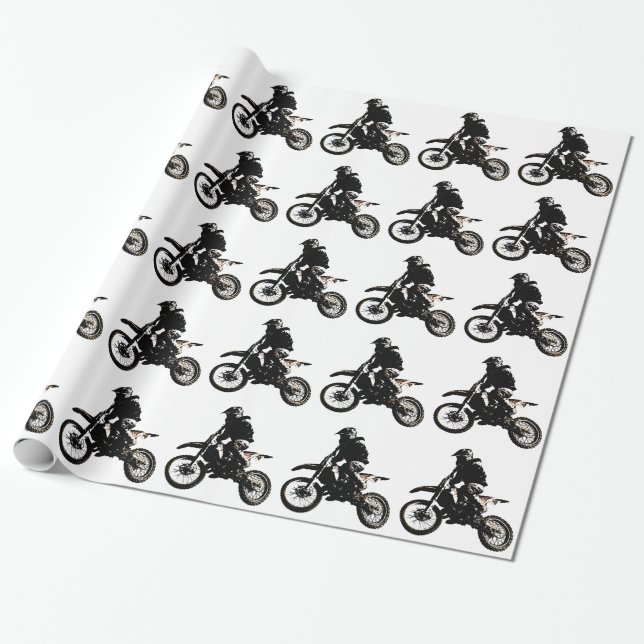 Motorcycle Motocross Wrapping Paper (Unrolled)