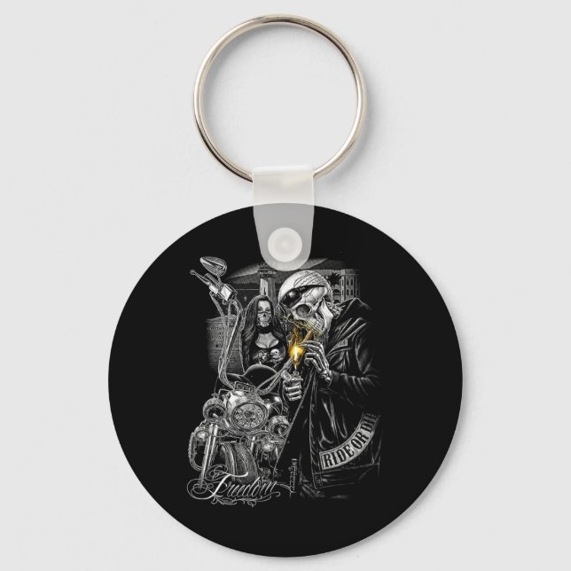 Motorcycle Motor Cycle Motorcycle Mechanic Hallowe Key Ring (Front)