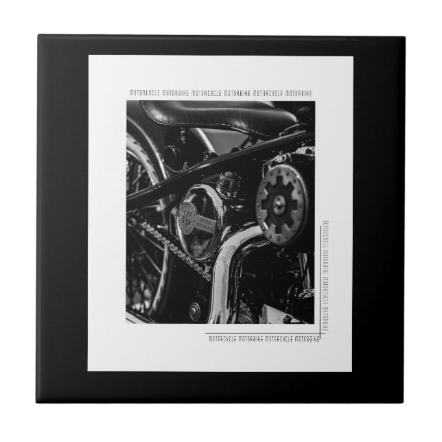 Motorcycle Motorbike Biker Ride Rider Ceramic Tile (Front)