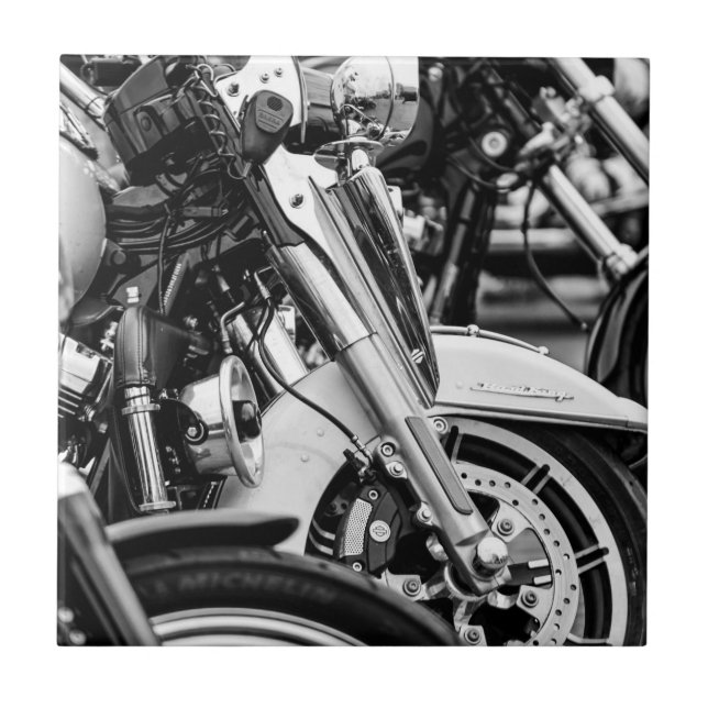 Motorcycle Motorbike Biker Ride Rider Ceramic Tile (Front)