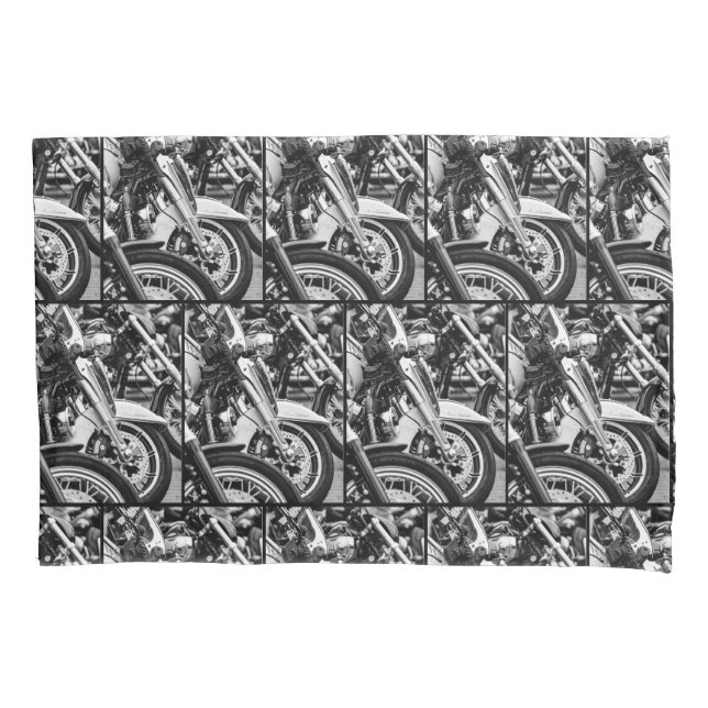 Motorcycle Motorbike Biker Ride Rider Pattern Pillowcase (Front)