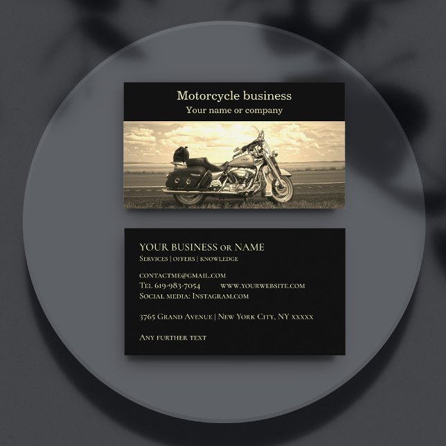 Motorcycle Motorbike biker shop repair  Business Card (Creator Uploaded)