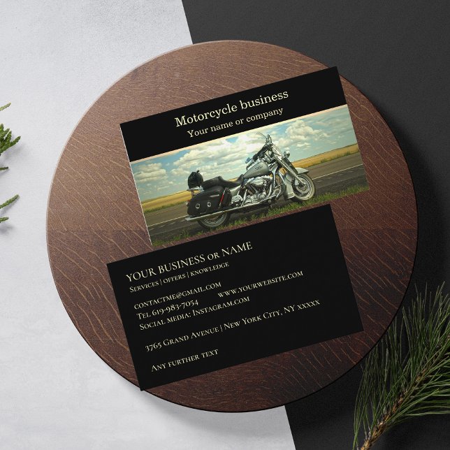 Motorcycle Motorbike biker shop repair  Business Card (Creator Uploaded)
