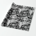 Motorcycle Motorbike Bikers Ride Riders Details Wrapping Paper<br><div class="desc">Funky Motorcycle / Motorbike / Motorbikes Custom Bike Bikers Life Wrapping Paper to add to your collection. A cool gift / present for all who love unique custom design personalized items, positive vibes, riding, road, traveling, all things mechanical etc. Explore, travel, rider, biker. Monochrome, black and white photography.</div>