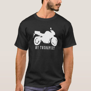 Motorcycle Motorbike My Therapist Funny Biker Prem T-Shirt