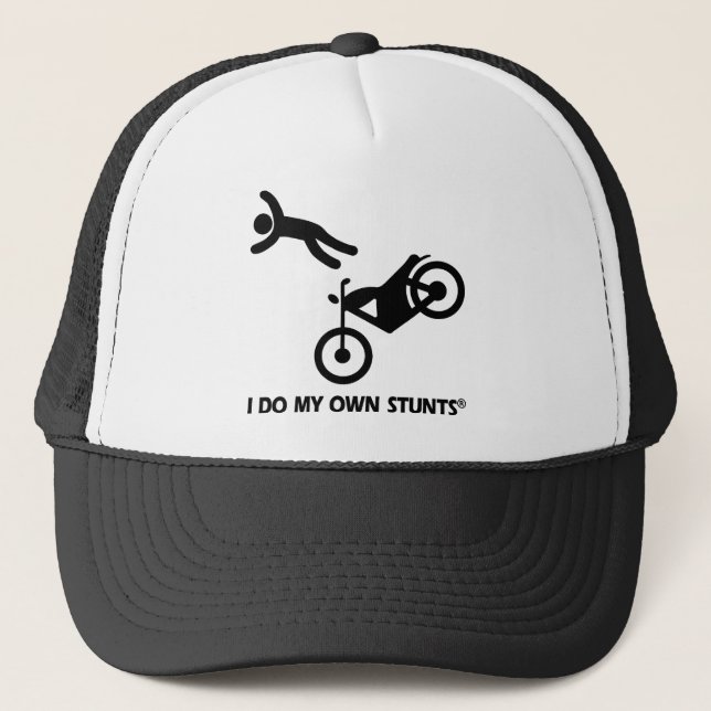 Motorcycle My Own Stunts Trucker Hat (Front)