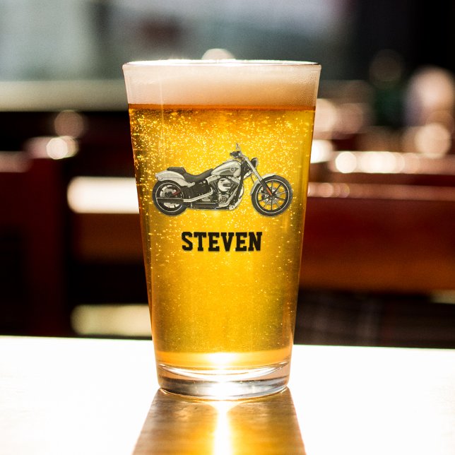 Motorcycle Name Men's Beer Glass (Creator Uploaded)