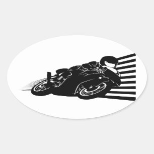 Motorcycle Oval Sticker