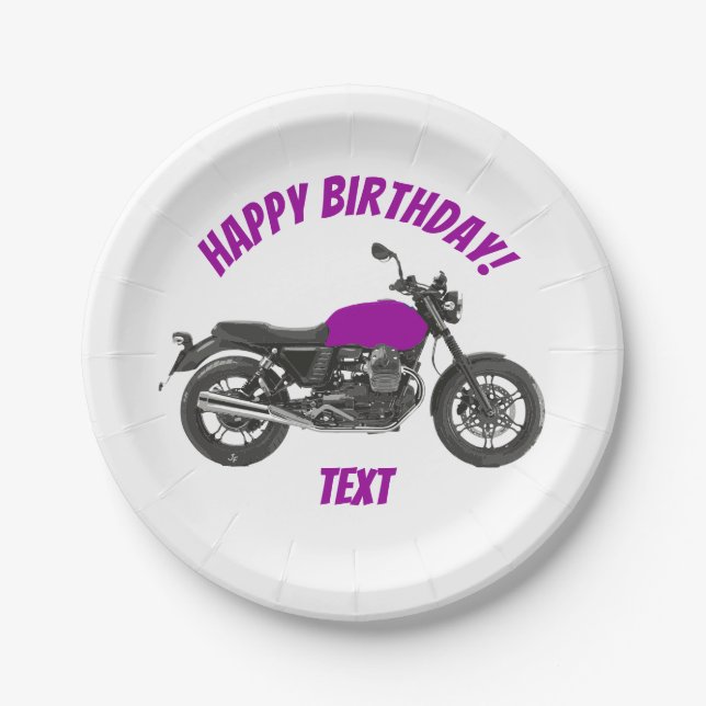 Motorcycle Paper Plate (Front)