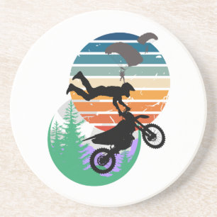 Motorcycle, parachutes, and the outdoors coaster
