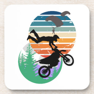Motorcycle, parachutes, and the outdoors coaster