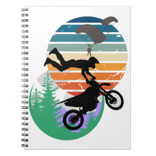 Motorcycle, parachutes, and the outdoors notebook
