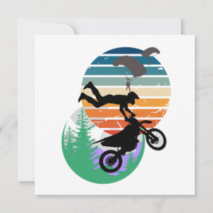 Motorcycle, parachutes, and the outdoors thank you card