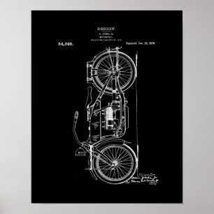 Motorcycle Patent Art Poster   Vintage Motorcycle 