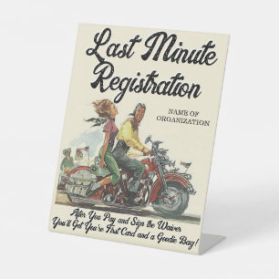 Motorcycle Poker Run Personalised Event Check In Pedestal Sign