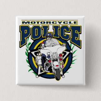 Motorcycle Police 15 Cm Square Badge
