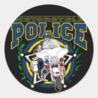Motorcycle Police Classic Round Sticker