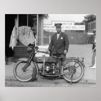 Motorcycle Police Officer, 1922. Vintage Photo