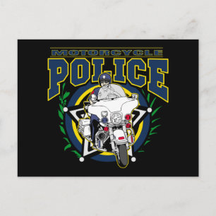 Motorcycle Police Postcard