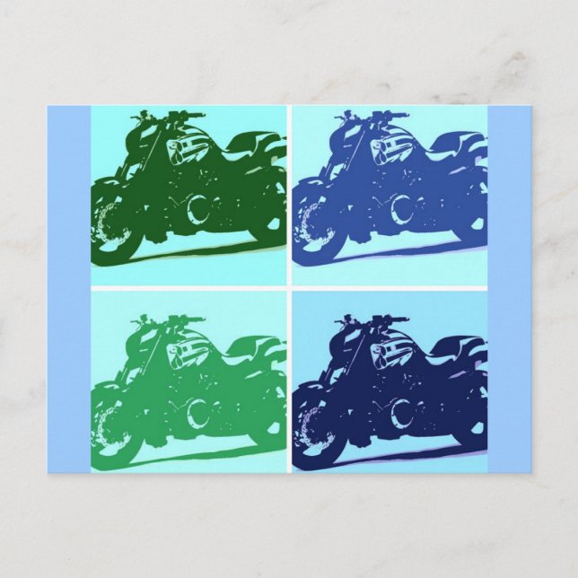 Motorcycle Pop Art Postcard (Front)