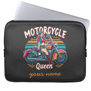 Motorcycle Queen Nice Biker Girl Gift Motorcyclist Laptop Sleeve