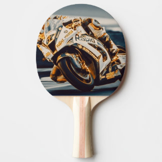 Motorcycle Racer Ping Pong Paddle