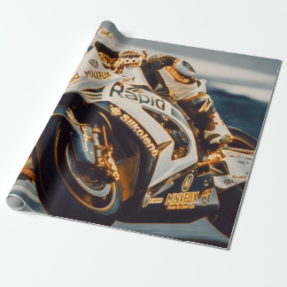 Motorcycle Racer Wrapping Paper