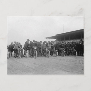 Motorcycle Races, 1915 Postcard