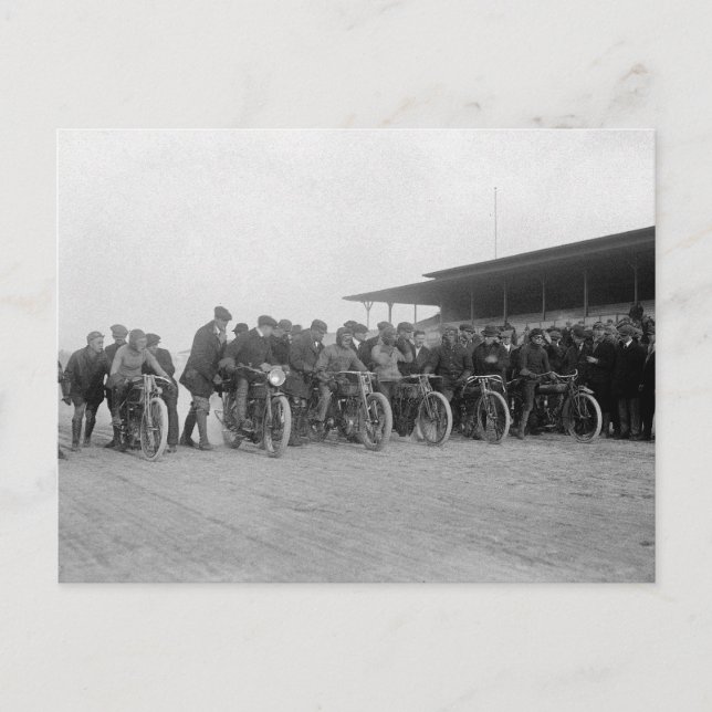 Motorcycle Races, 1915 Postcard (Front)