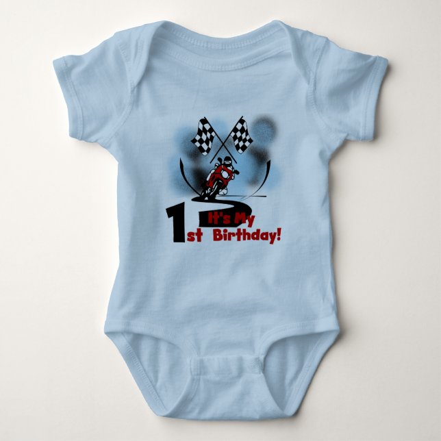Motorcycle Racing 1st Birthday Tshirts and Gifts (Front)