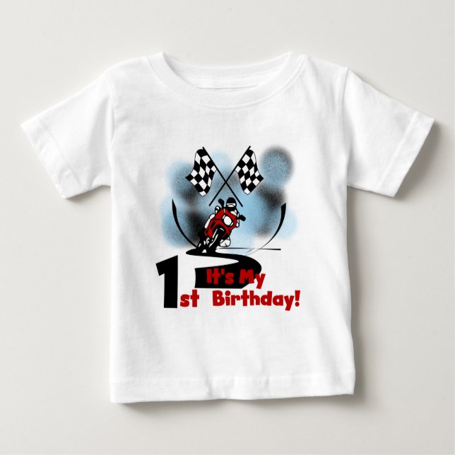 Motorcycle Racing 1st Birthday Tshirts and Gifts (Front)