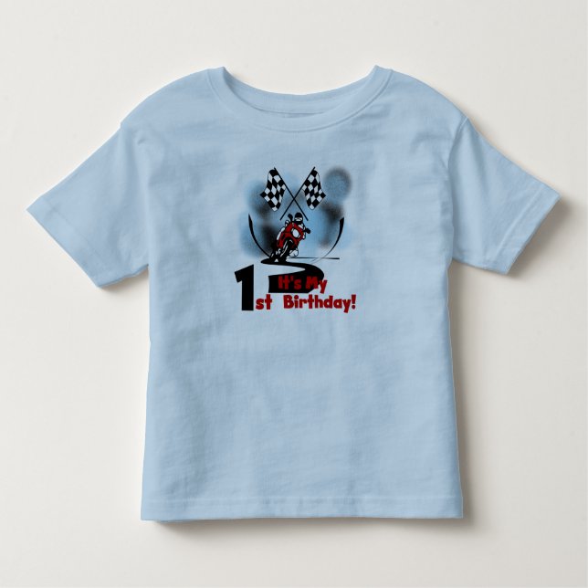 Motorcycle Racing 1st Birthday Tshirts and Gifts (Front)