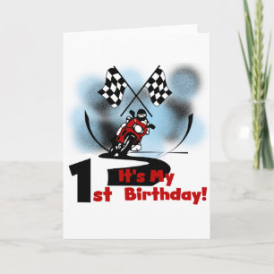 Motorcycle Racing 1st Birthday Tshirts and Gifts Card