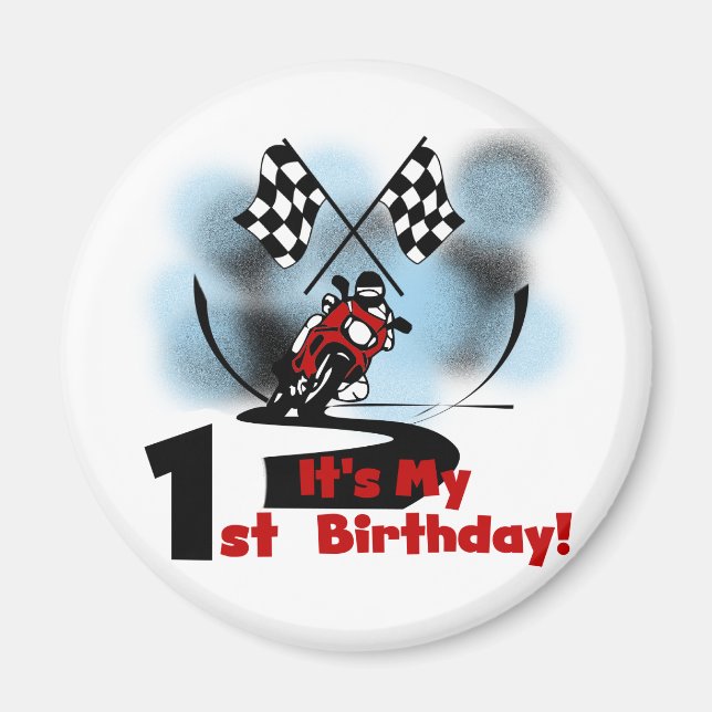 Motorcycle Racing 1st Birthday Tshirts and Gifts Magnet (Front)