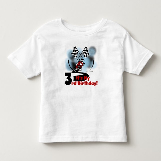 Motorcycle Racing 3rd Birthday Toddler T-Shirt (Front)