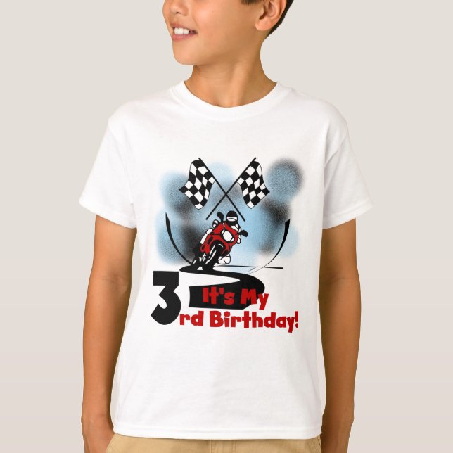 Motorcycle Racing 3rd Birthday Tshirts (Front)