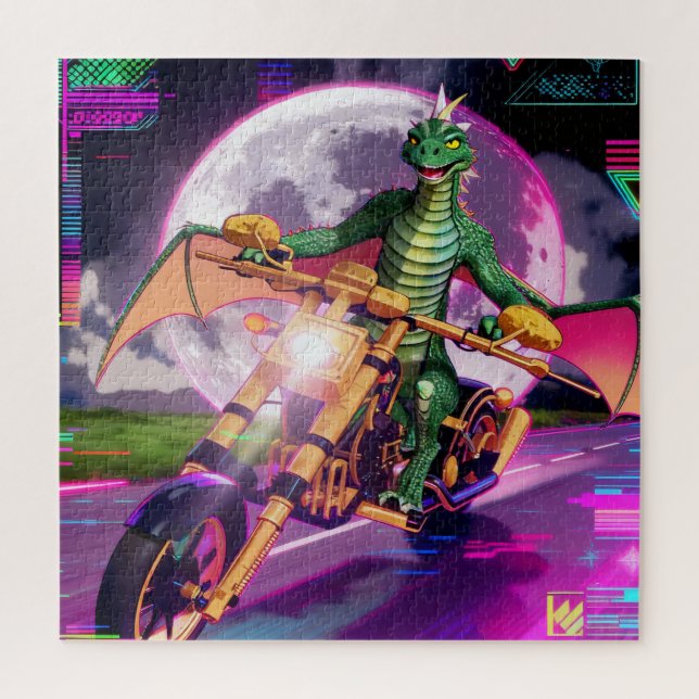 Motorcycle Racing Dragon Jigsaw Puzzle (Vertical)