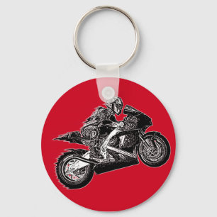 Motorcycle racing key ring