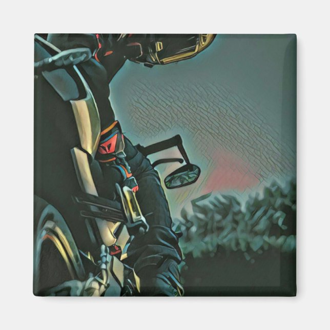 motorcycle racing lover gift magnet (Front)